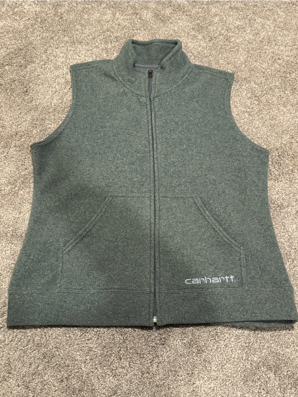 Carhartt | Heather Blue Fleece Vest with Light Blue Logo